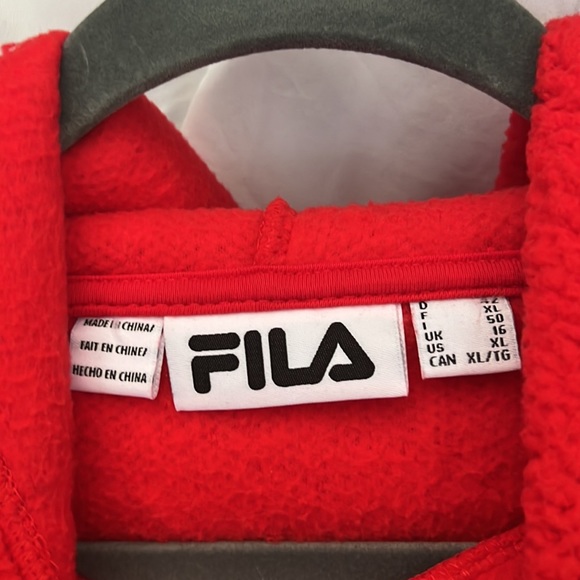 FILA Size XL Red Sherpa Hoodie New Without Tags NWOT - Picture 2 of 4